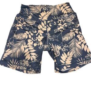 Hurley Staple Floral Tropical High Waisted Biker Shorts Size Small